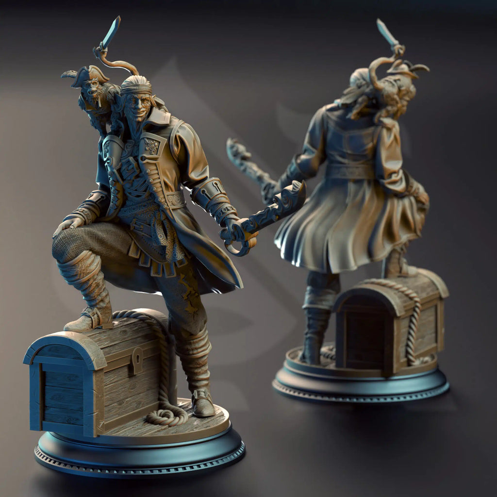 Ervin “Wave Dancer” Barton – Water Elemi Scoundrel - Medium Tabletop Miniature By DM Stash