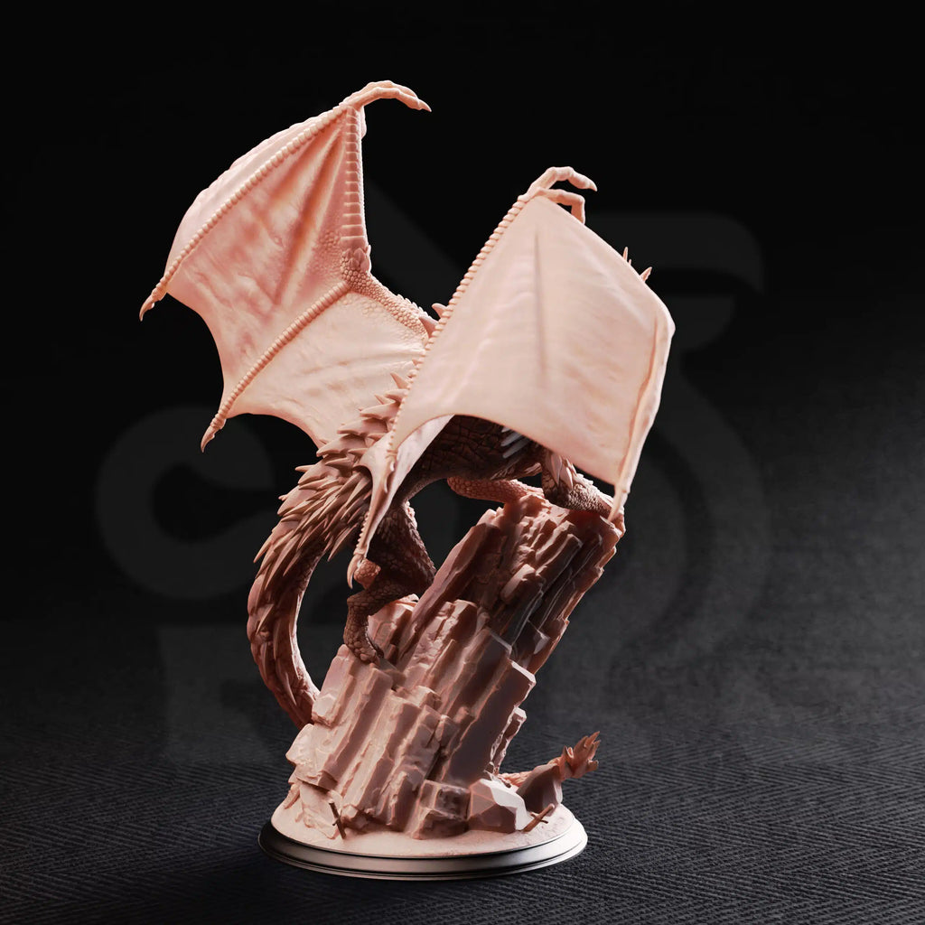 Gintharax – Adult Silver Dragon - Huge tabletop miniature by DM Stash