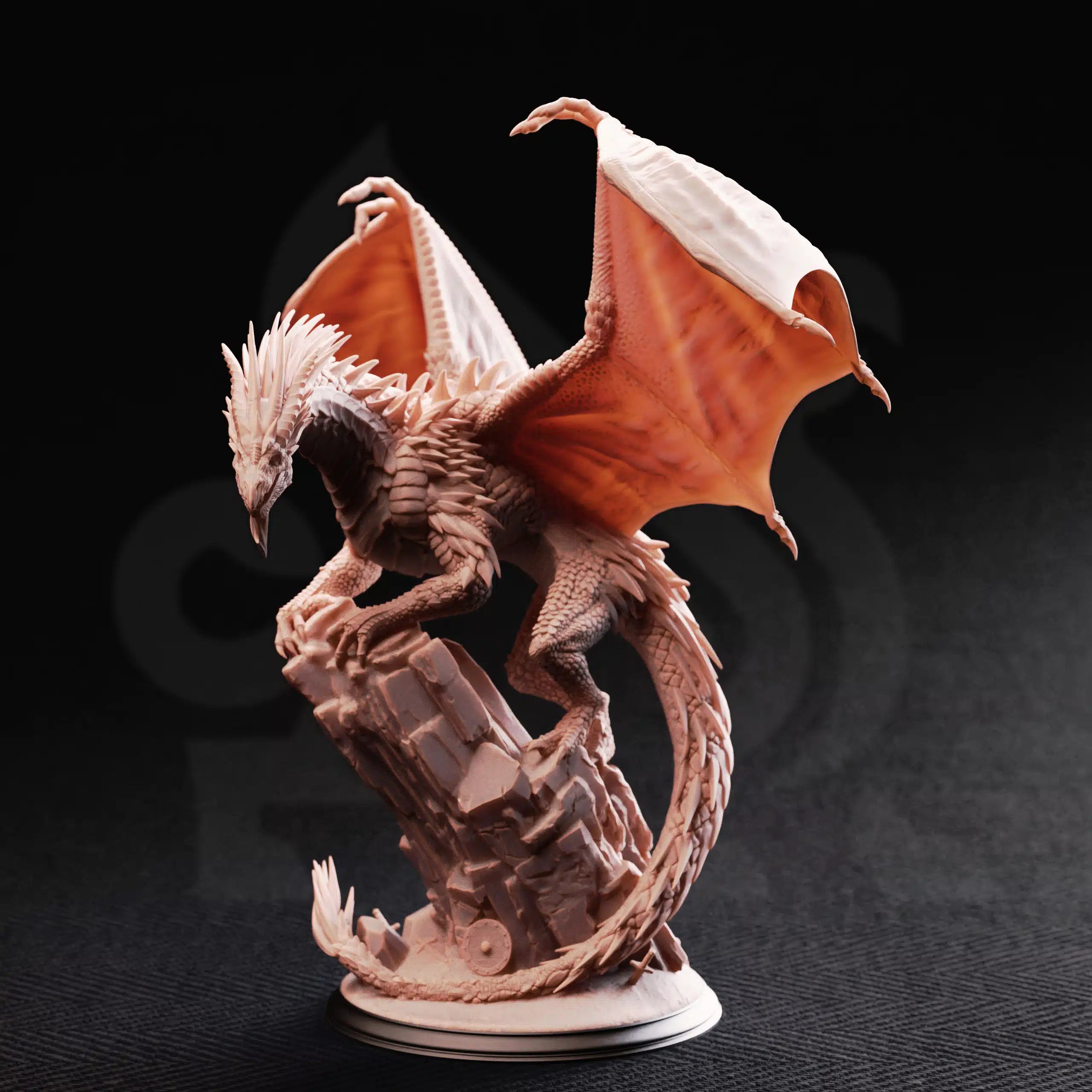 Gintharax – Adult Silver Dragon - Huge tabletop miniature by DM Stash