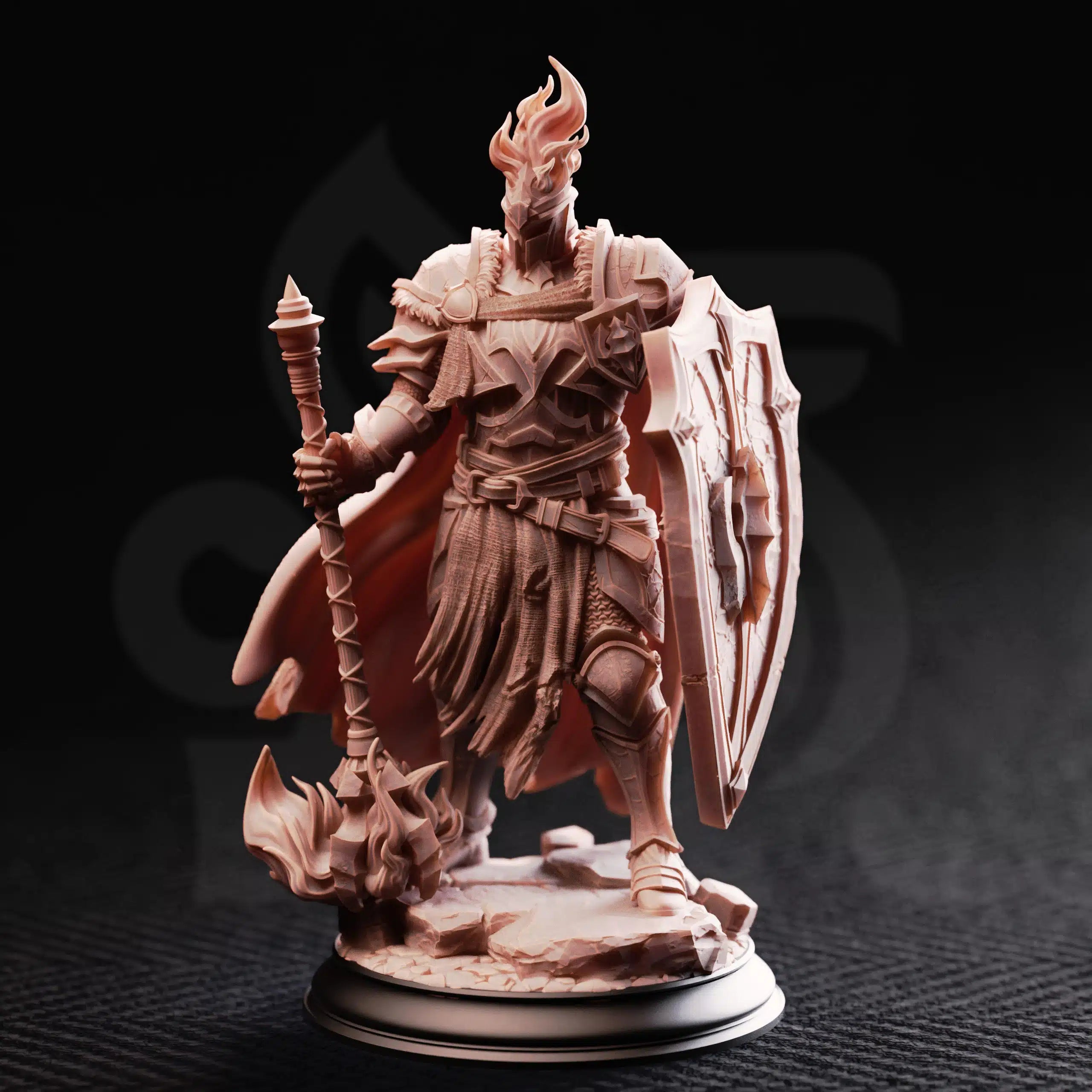 Glancalion – Paladin of the First Flame - Medium Tabletop Miniature By DM Stash