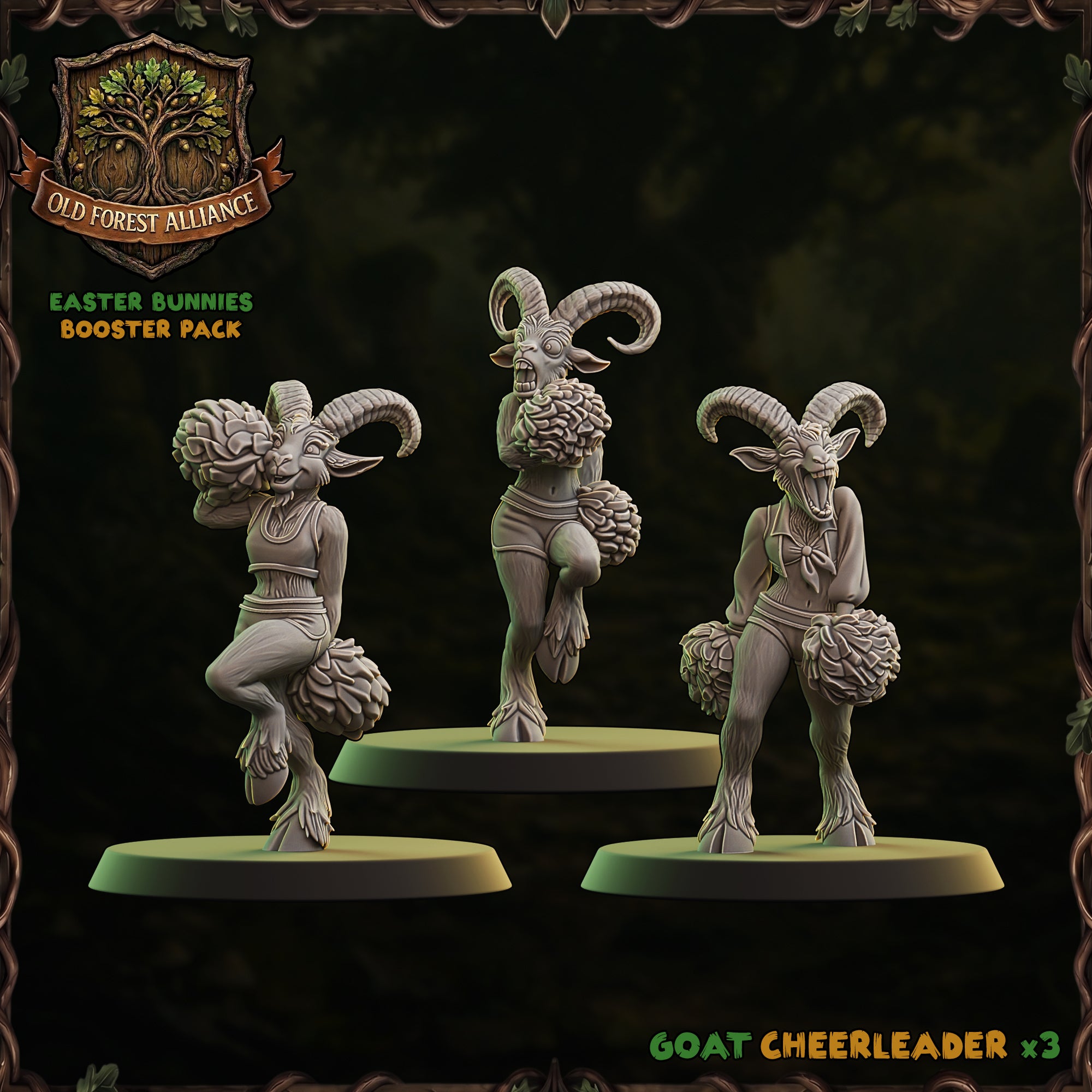 Goat Cheerleader X3 - Ugni Miniatures