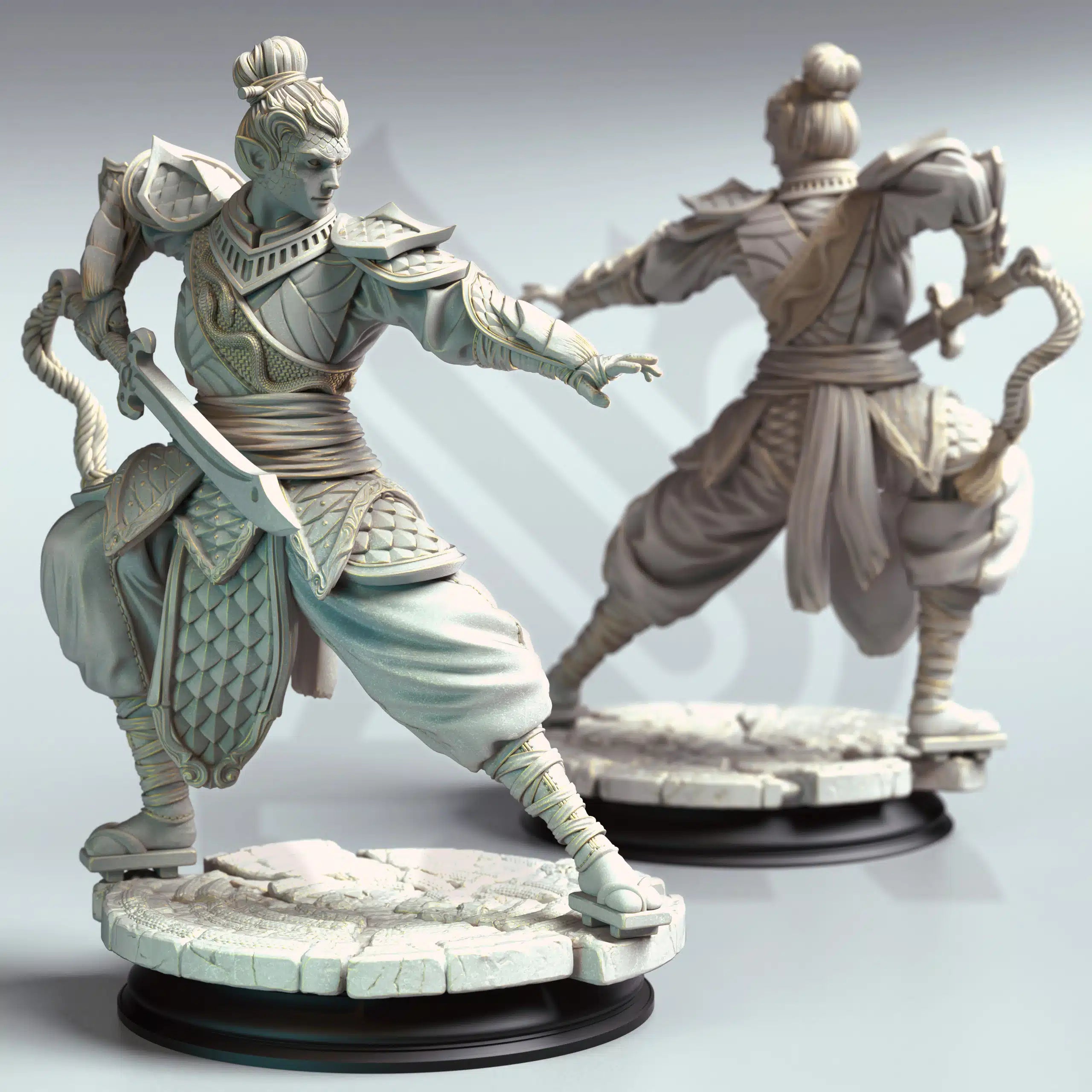 Jin Shi – Serpentfolk Commander - Medium Tabletop Miniature By DM Stash