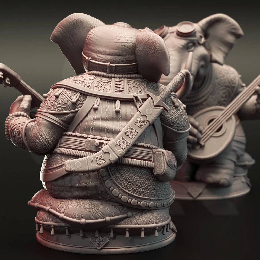 Mahogany – Ivory Bard - Medium Tabletop Miniature By DM Stash