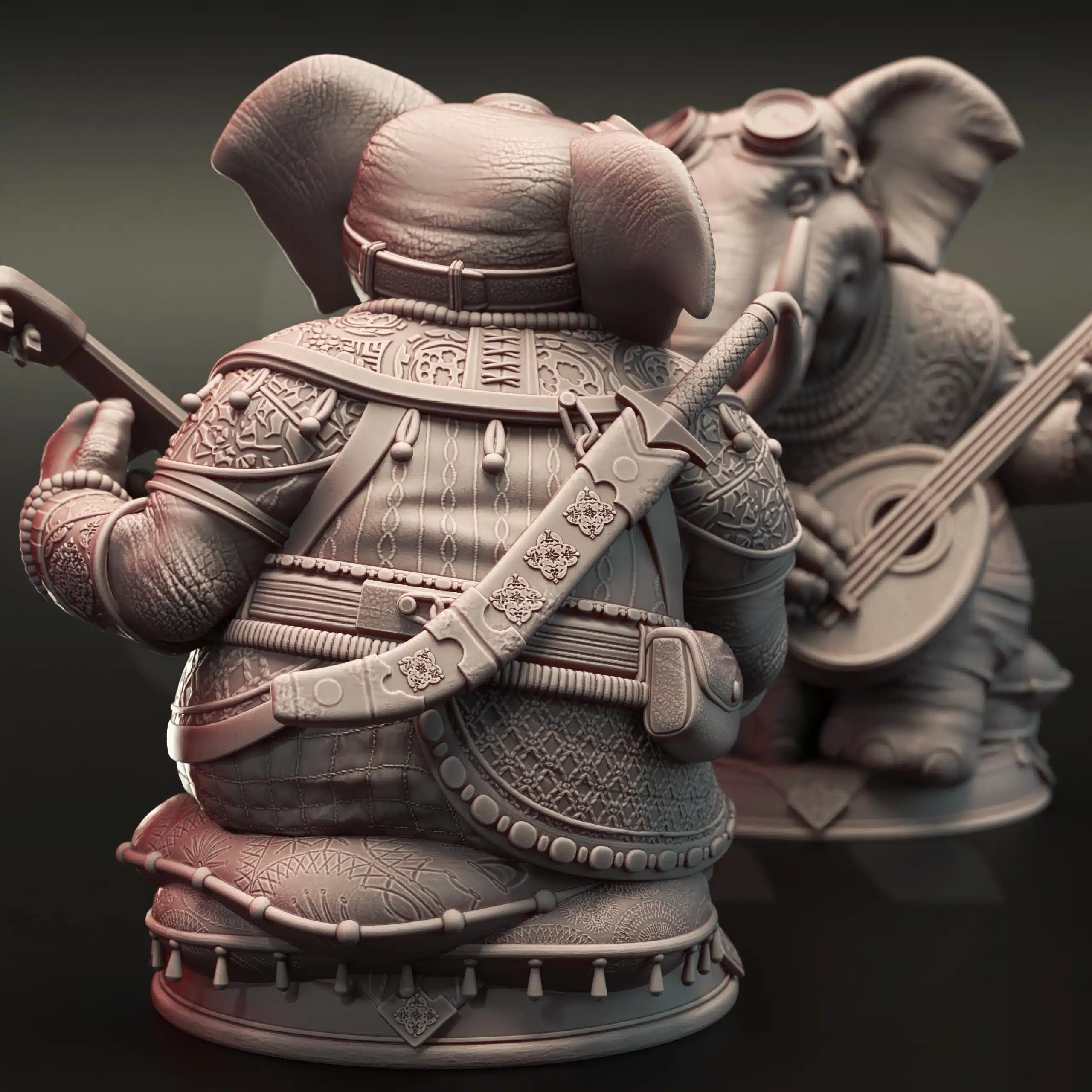 Mahogany – Ivory Bard - Medium Tabletop Miniature By DM Stash