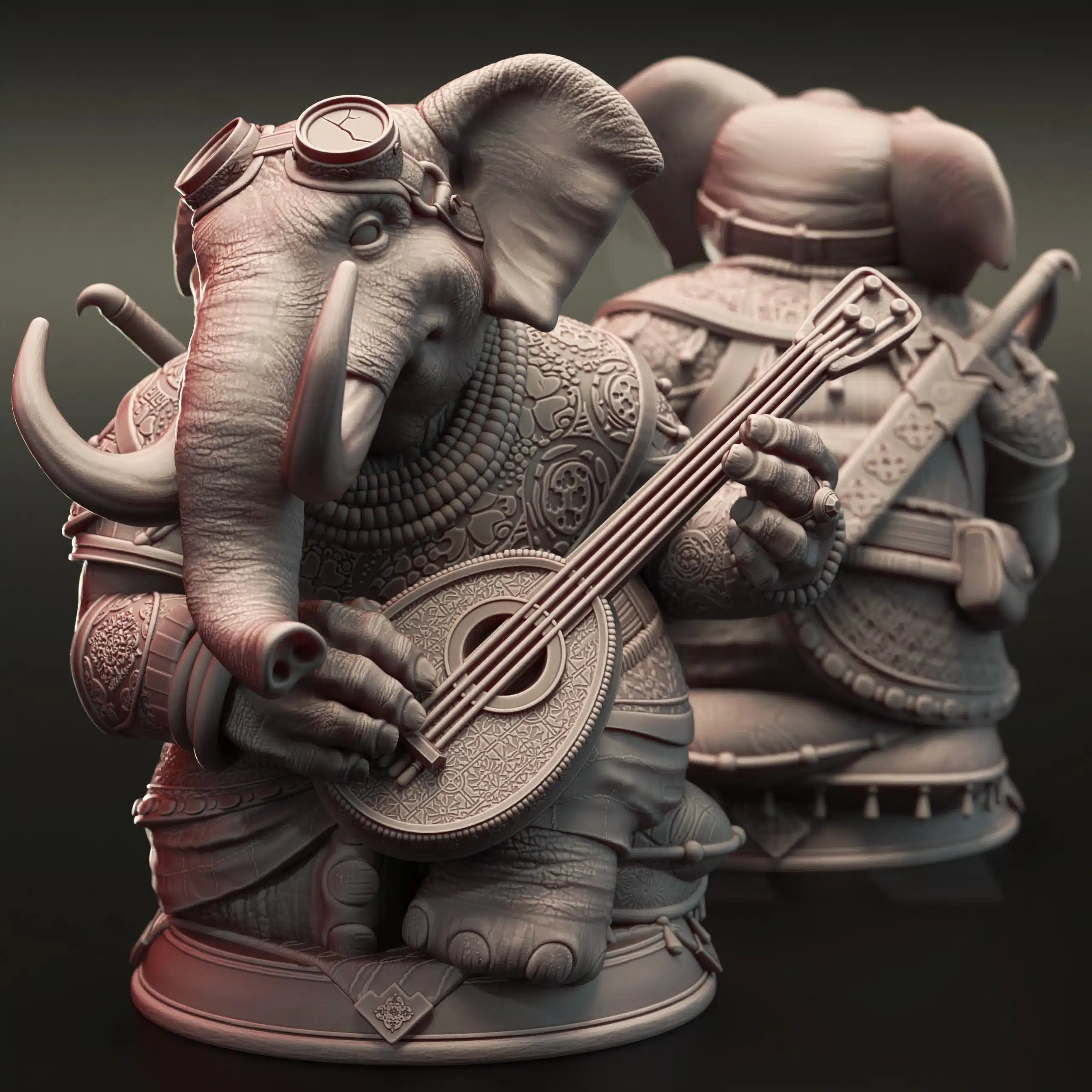 Mahogany – Ivory Bard - Medium Tabletop Miniature By DM Stash
