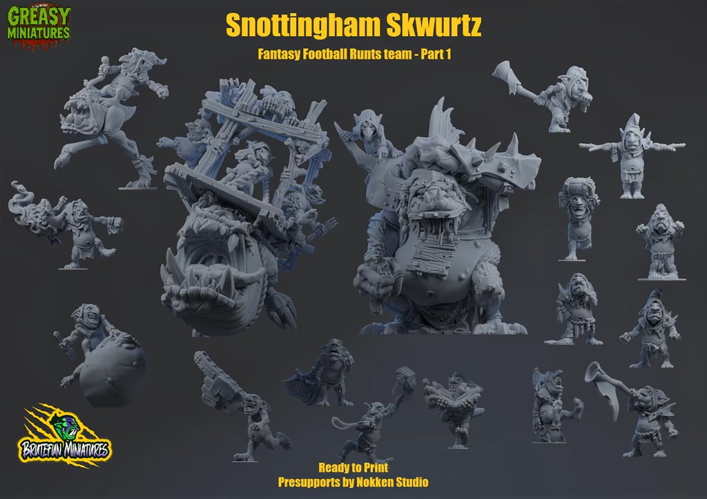 Snottingham Skwurtz - Goblin Runts Team - Brutefun Miniatures - Fantasy Football