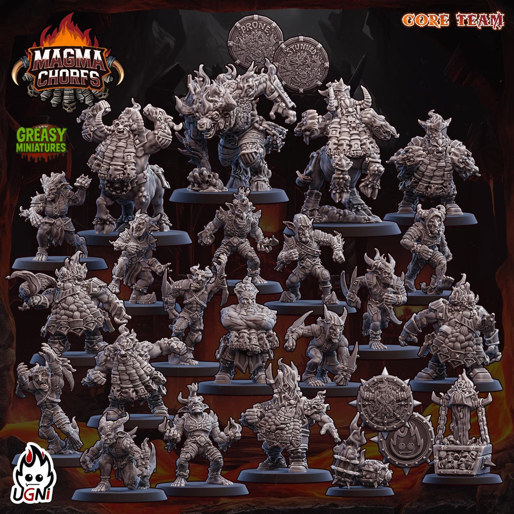 Magma Dwarfs - Chaos - And Support Staff - Chorfs - Tabletop Wargaming Team - Ugni Miniatures