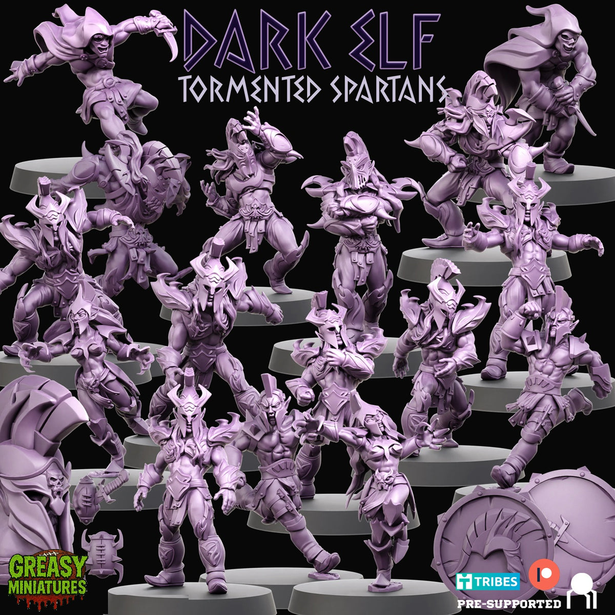 Tormented Spartans - Dark Elf - Fantasy Football Team By Realm Of Paths