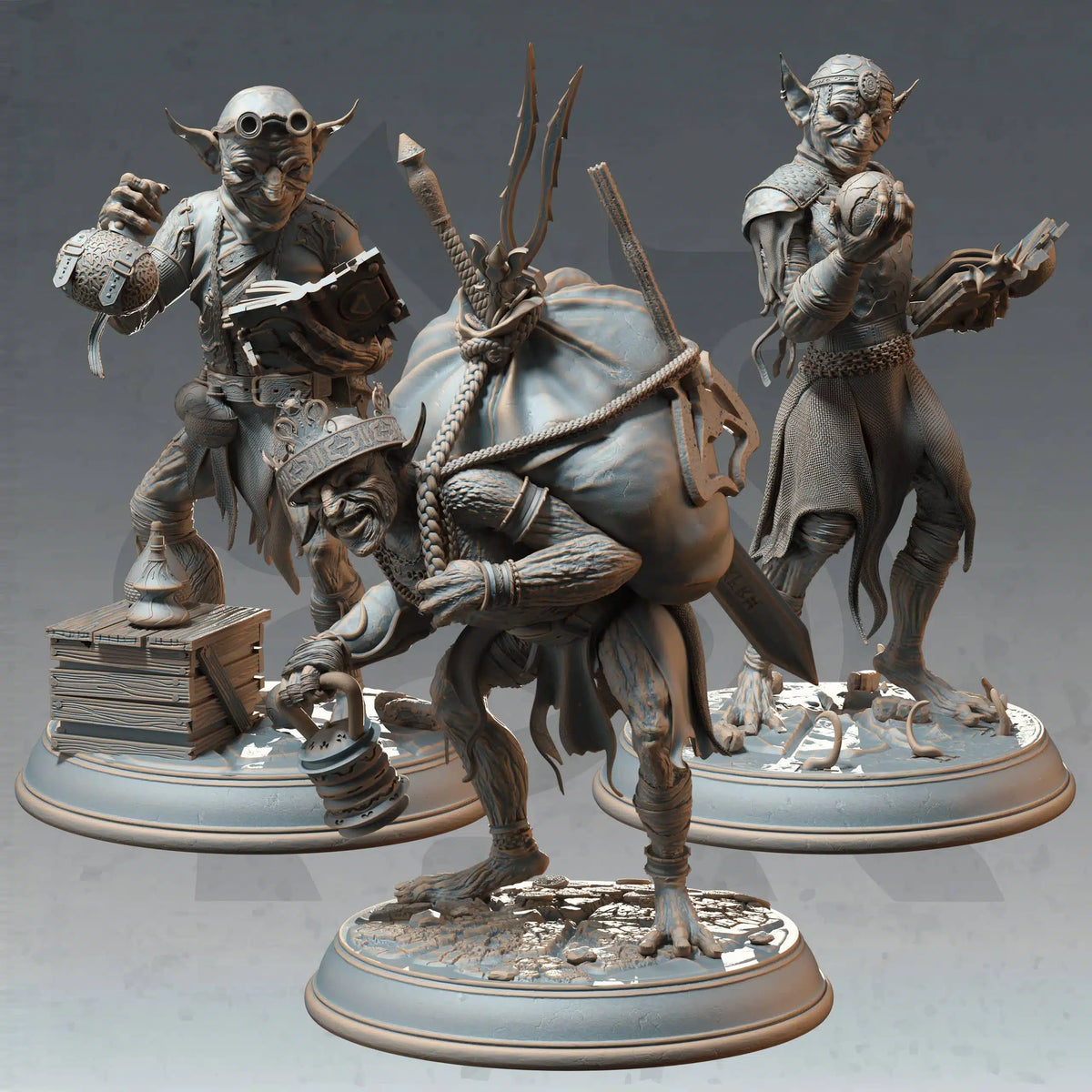Mana Goblins - Three Medium Tabletop Miniatures By DM Stash