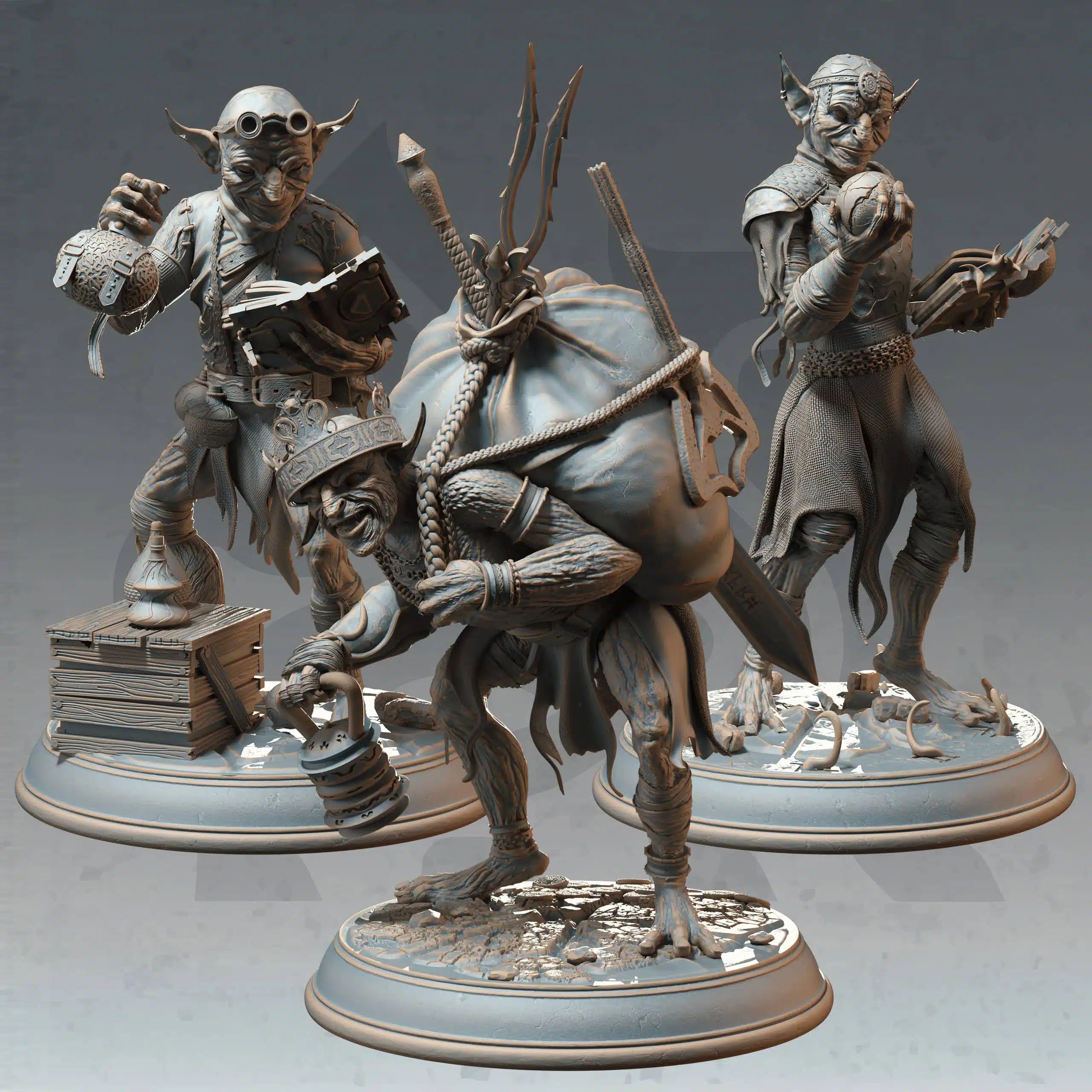 Mana Goblins - Three Medium Tabletop Miniatures By DM Stash