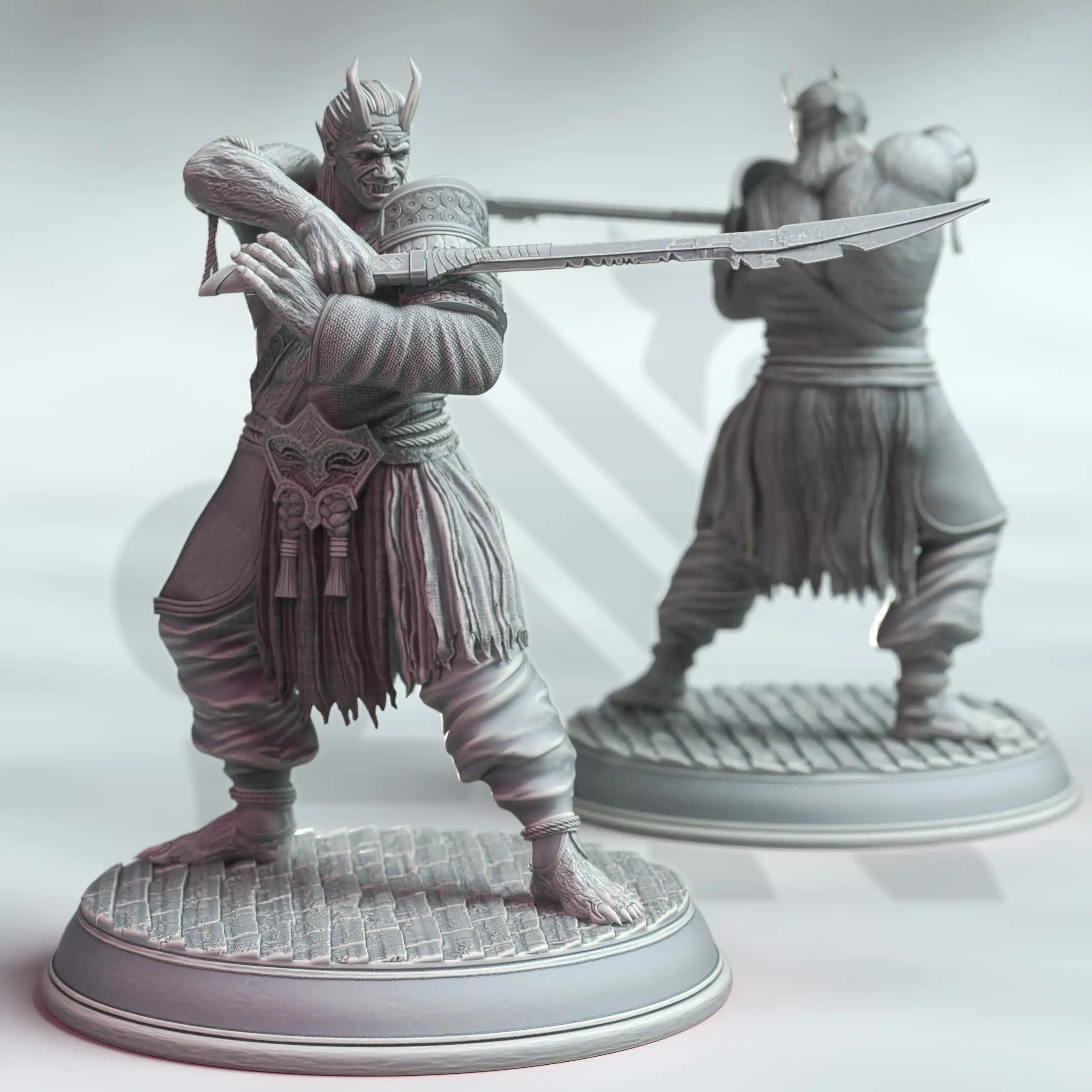 Oni Onslaughters - Three Large Tabletop Miniatures By DM Stash