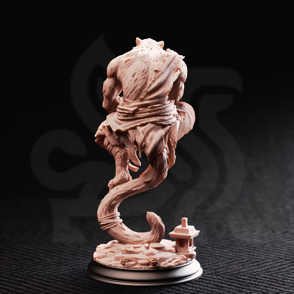 Raiko of the Wardens – Catfolk Wanderer - Medium Tabletop Miniature By DM Stash