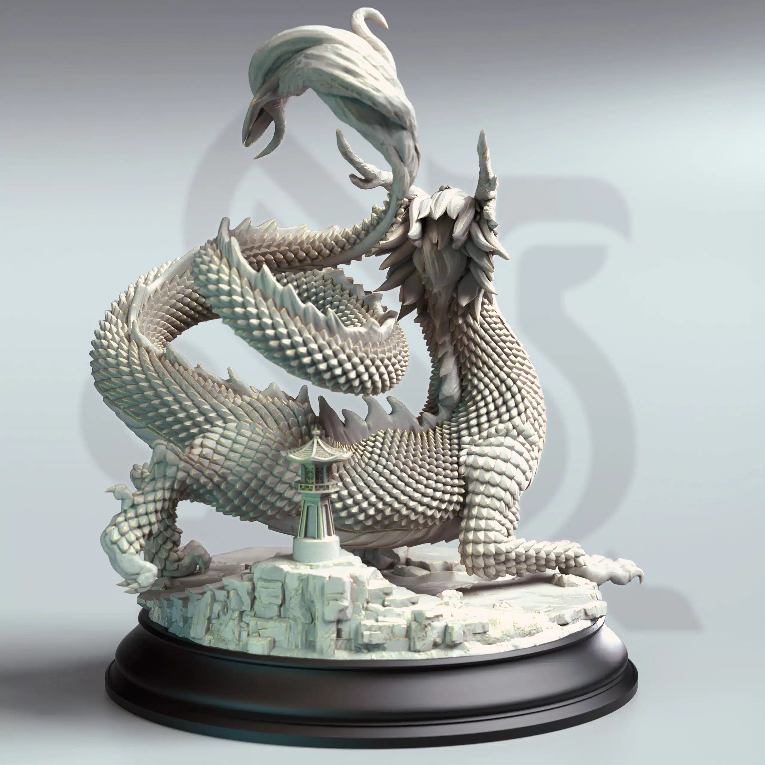 Shinkoryu – Eastern Crimson Dragon - Huge Tabletop Miniature By DM Stash
