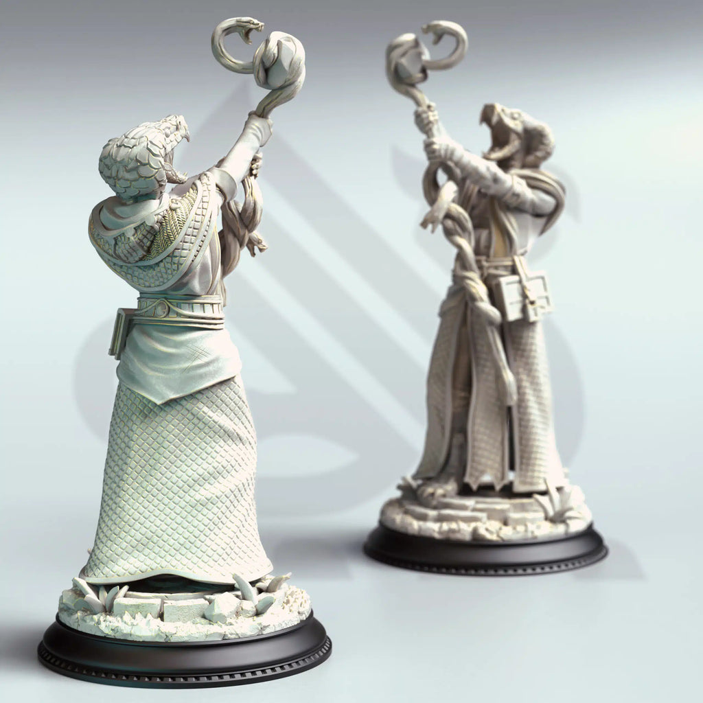 Shyasara – Snakemen Cultists - Three Medium Tabletop Miniatures By DM Stash