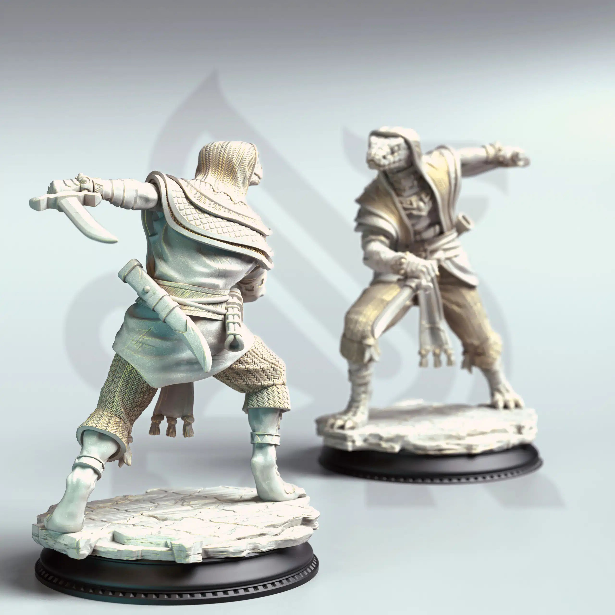 Shyasara – Snakemen Cultists - Three Medium Tabletop Miniatures By DM Stash