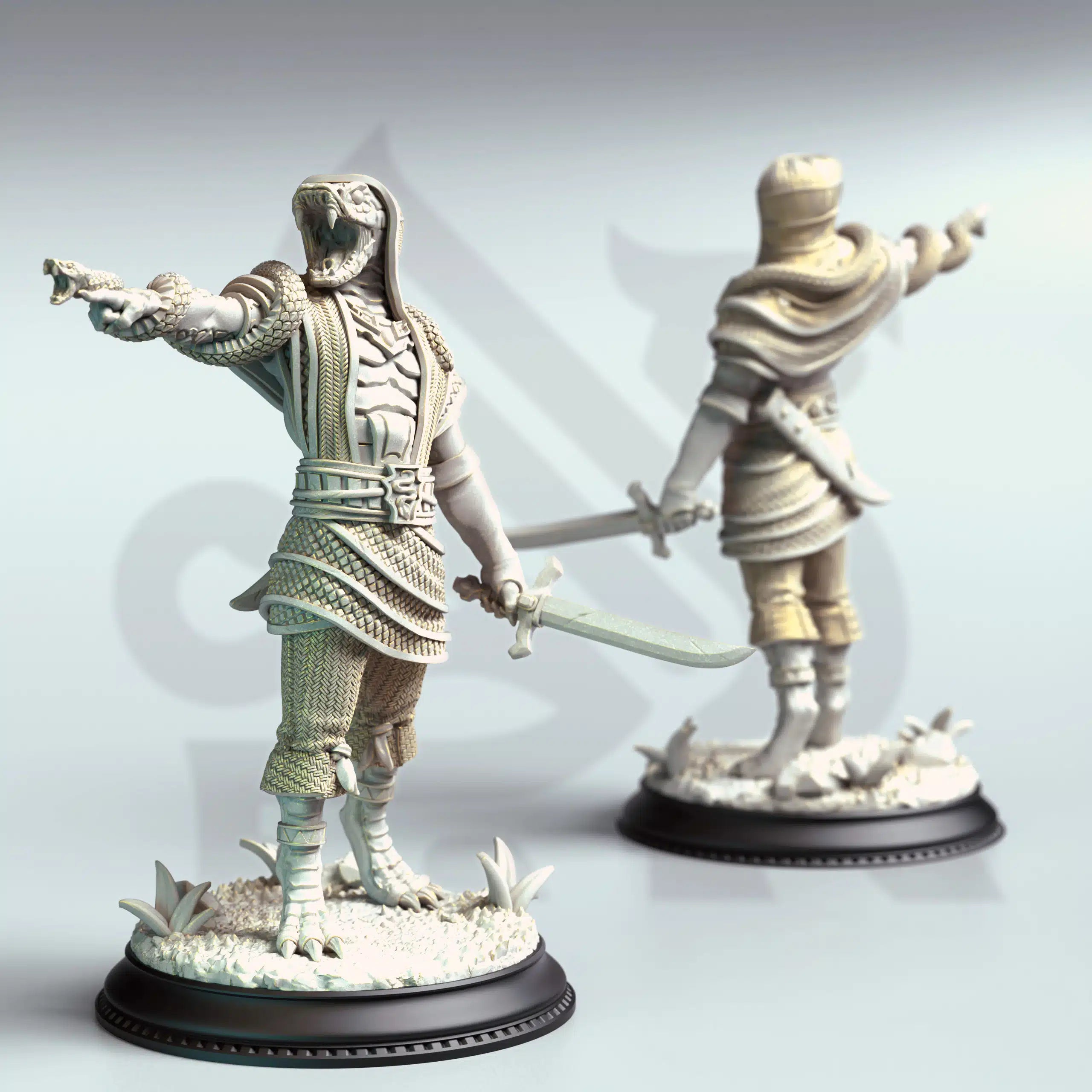 Shyasara – Snakemen Cultists - Three Medium Tabletop Miniatures By DM Stash
