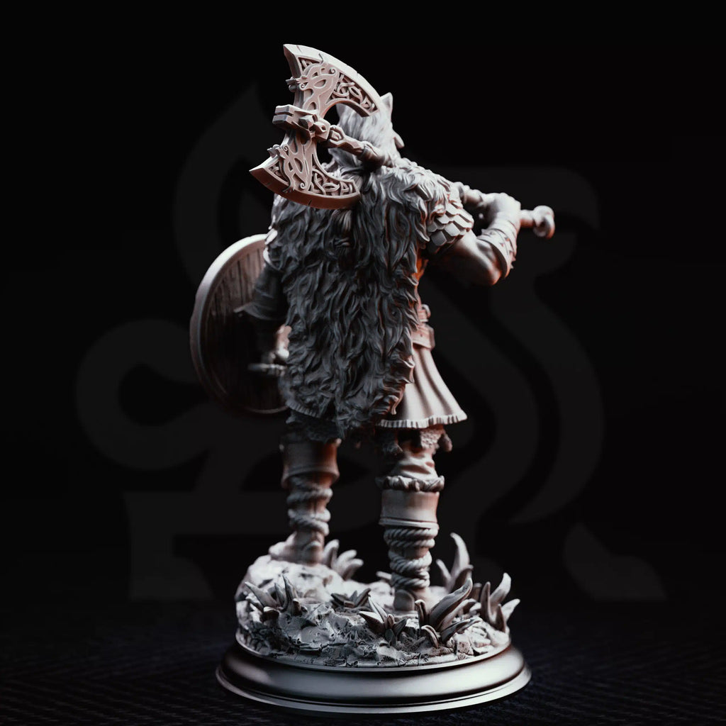 Skjolnir Ulvar – Barbarian of the Wolf - Medium Tabletop Miniature By DM Stash