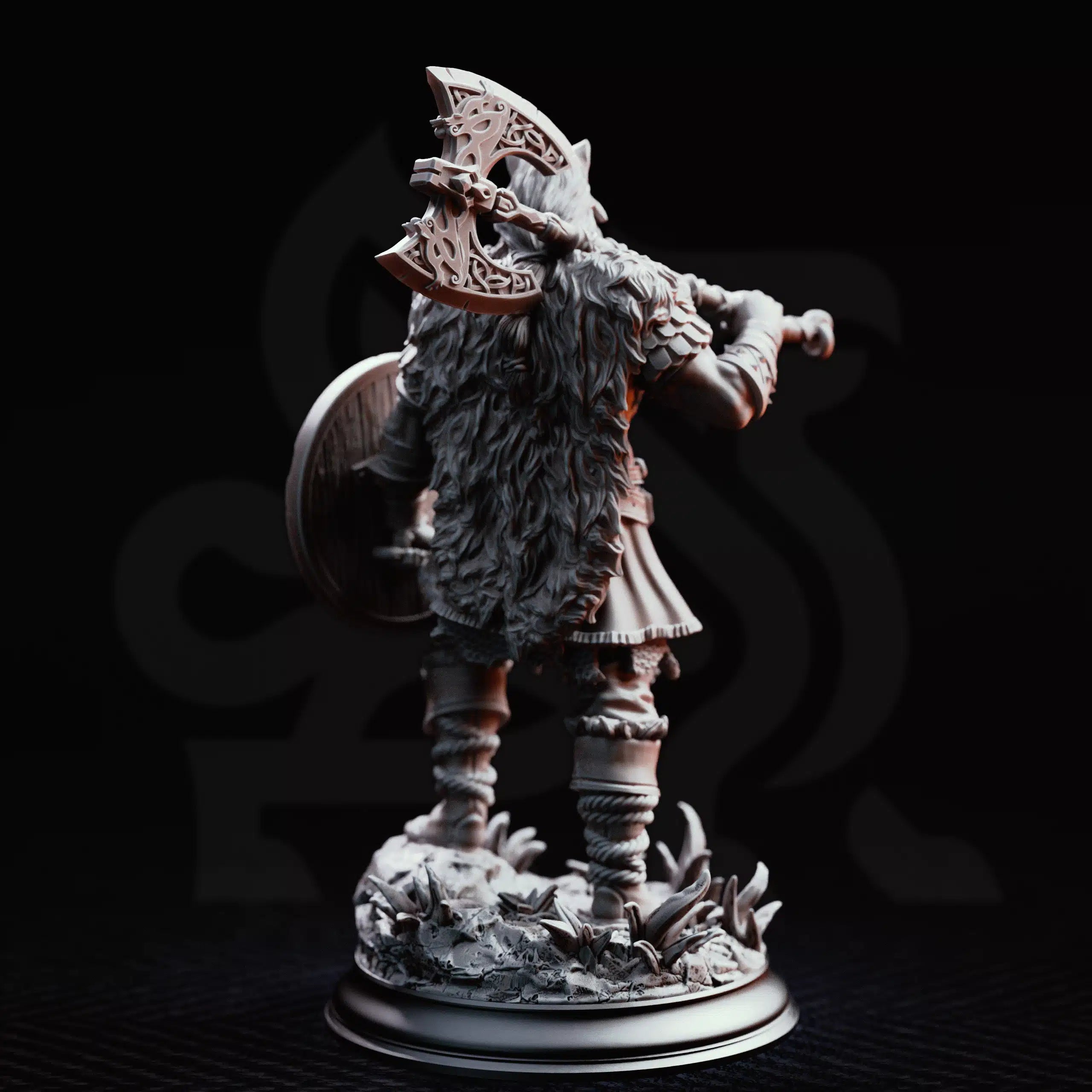 Skjolnir Ulvar – Barbarian of the Wolf - Medium Tabletop Miniature By DM Stash