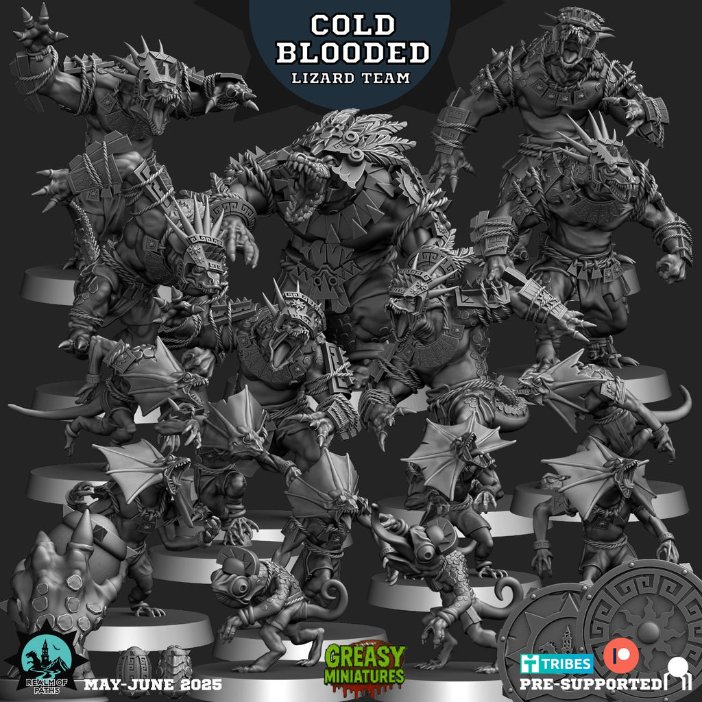Cold Blooded Reptile Team - Tabletop Wargaming Team - Realm Of Paths - Wargame - Miniatures