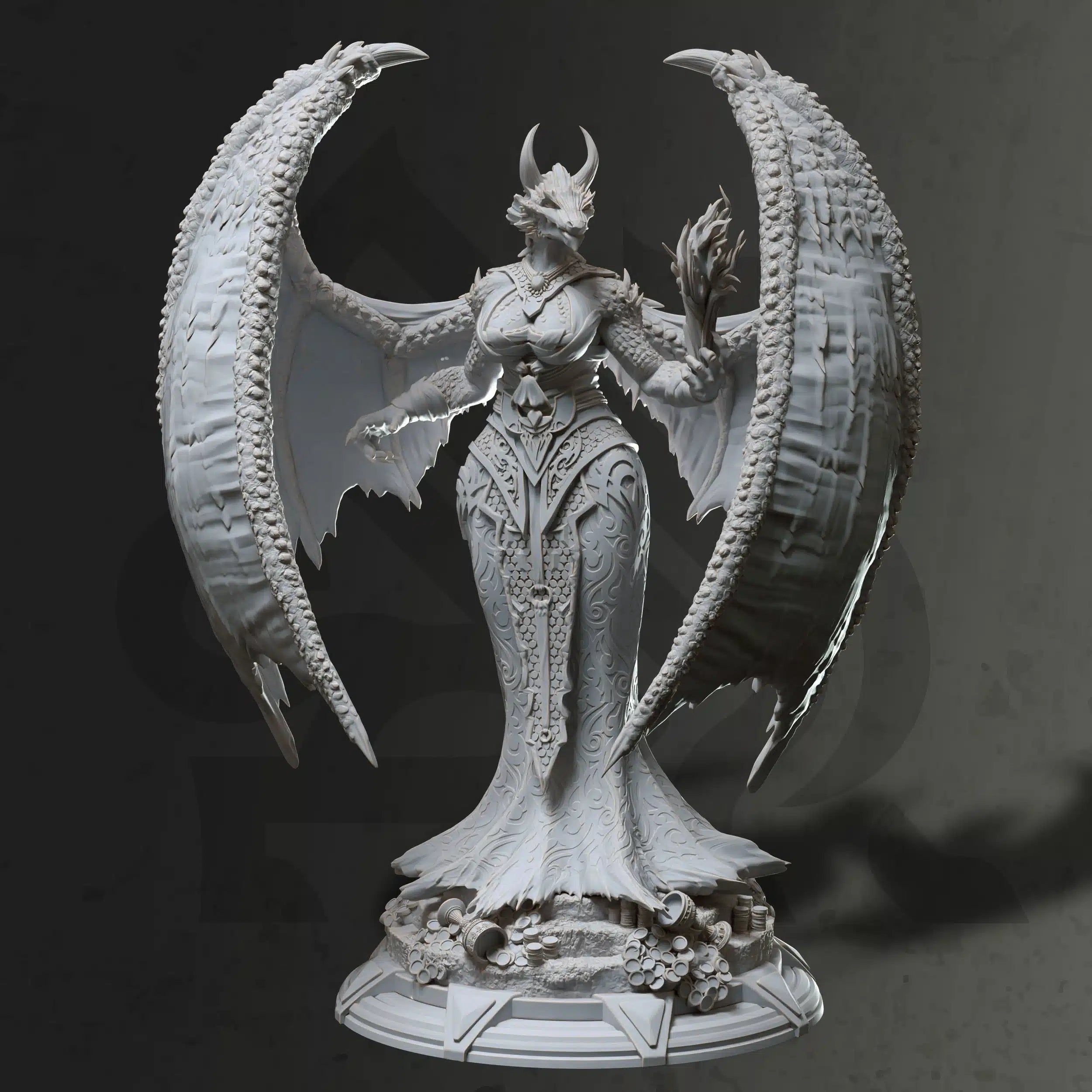 Tharvaya – Dragon Warlock - Medium Tabletop Miniature By DM Stash