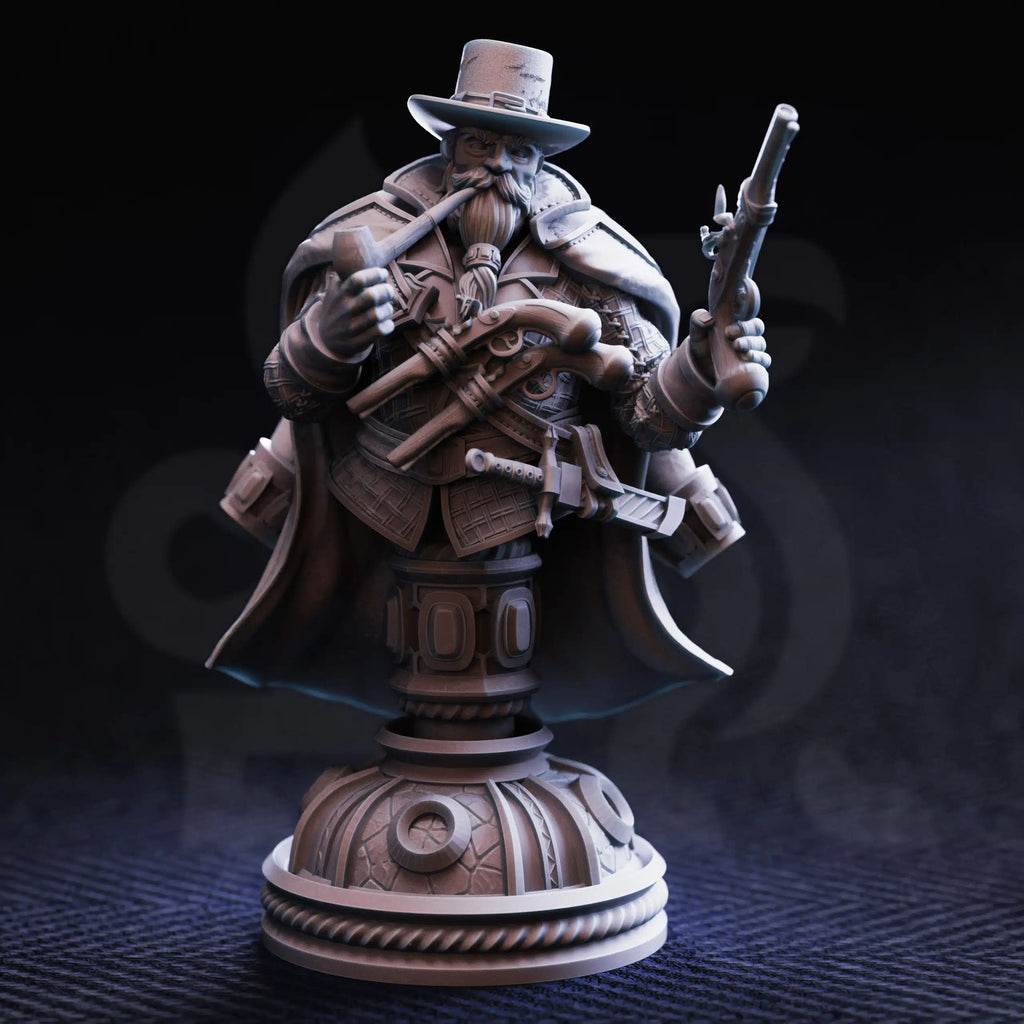Torgrik “Tall Hat” – Dwarven Gunslinging Gangster (Bust) - By DM Stash