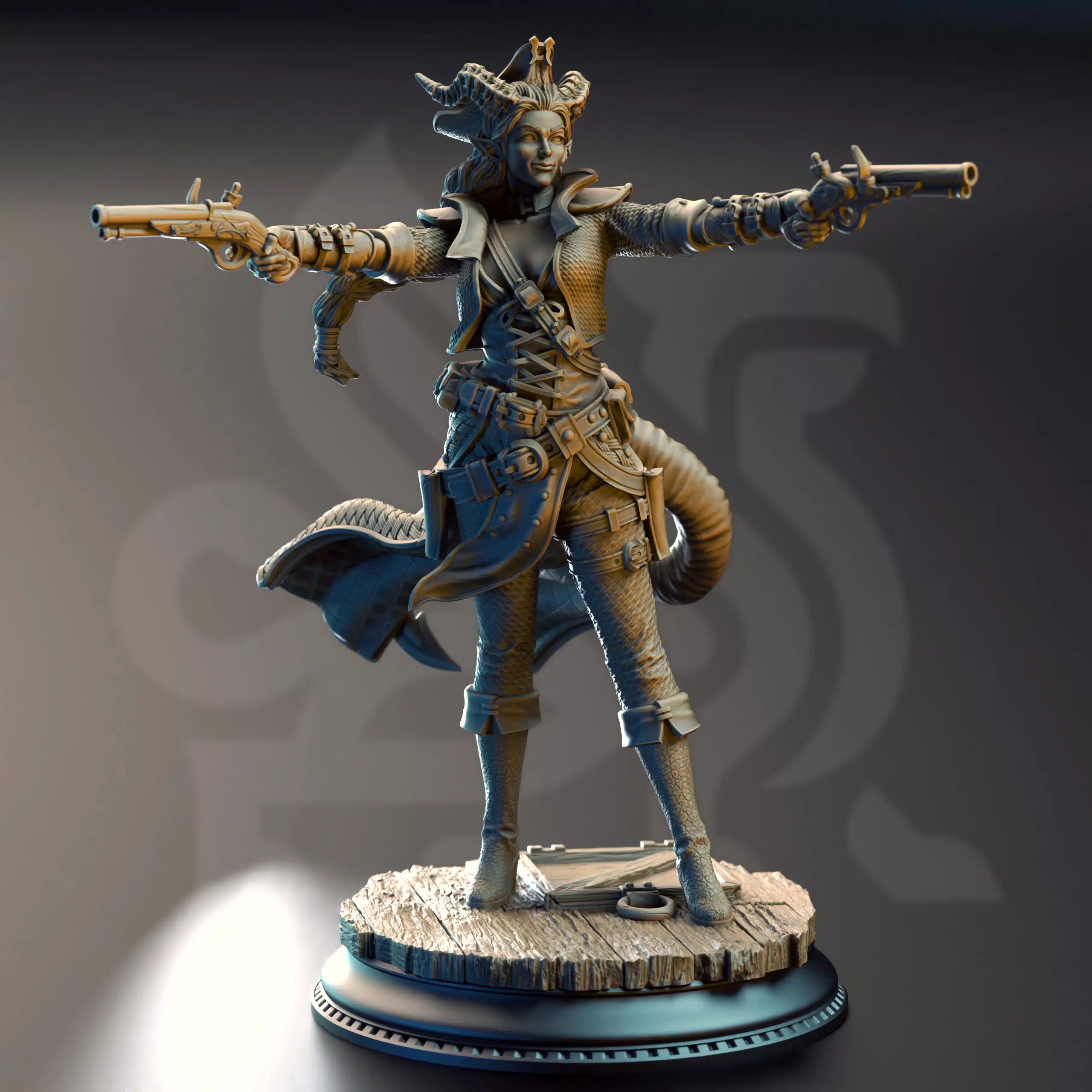 Trixie “Sureshot” Kelpie – Pirate Gunslinger - Medium Tabletop Miniature By DM Stash