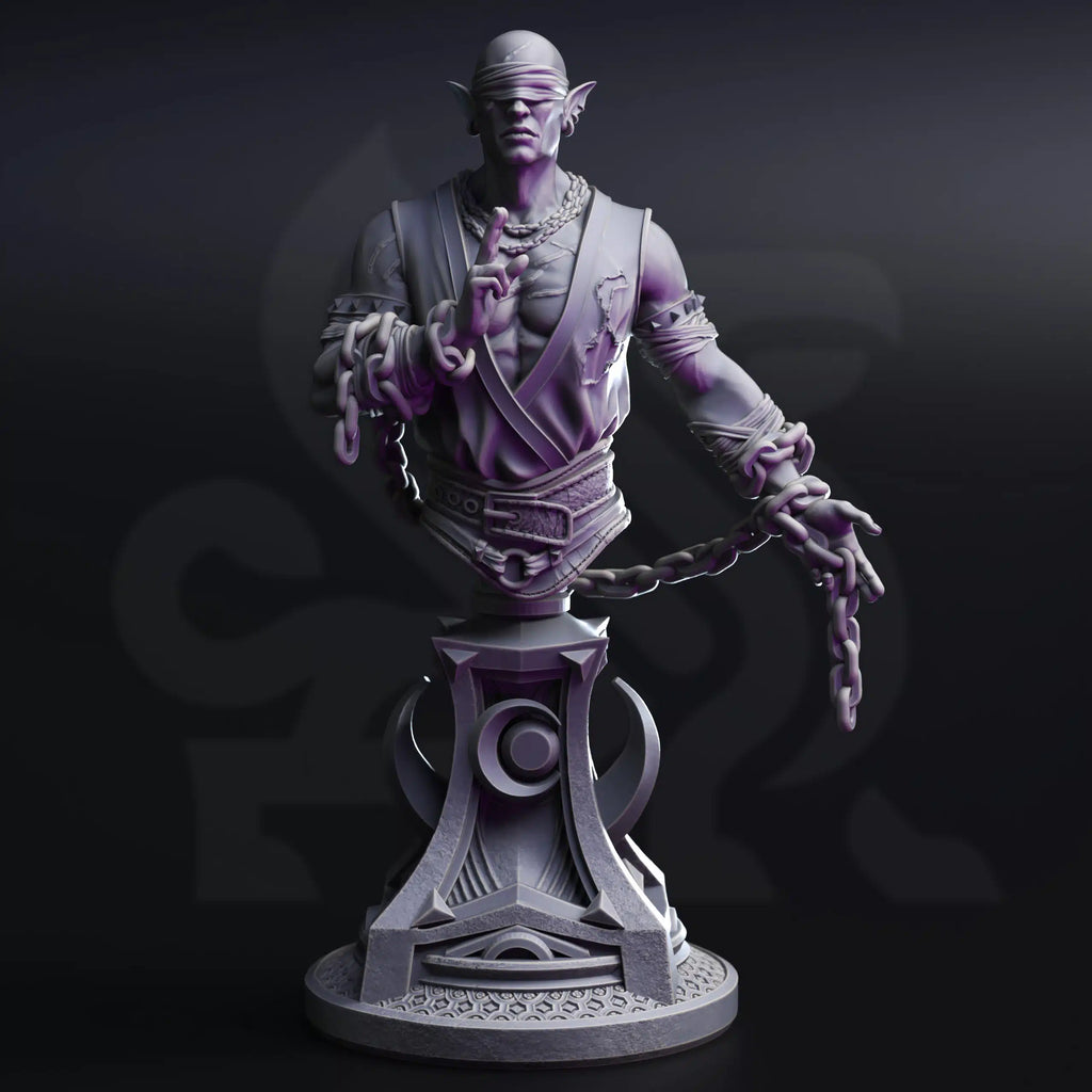 Uxas the Reborn – Drow Lunar Monk (Bust) - By DM Stash