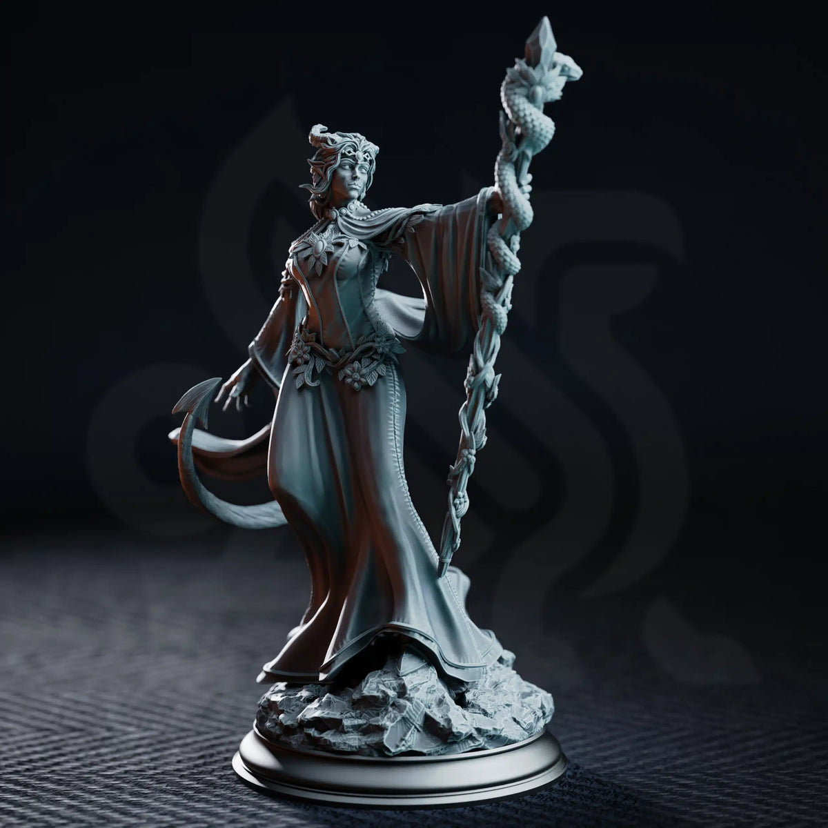 Violet Moonridge – Tiefling Lunar Priestess - Medium Tabletop Miniature By DM Stash