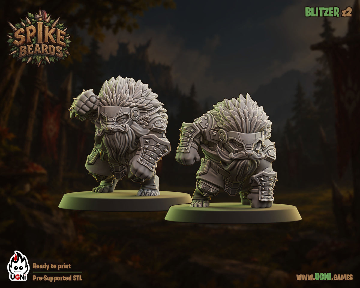 Spike Beards - Dwarven Team - Wargaming - Fantasy Football - By Ugni Miniatures