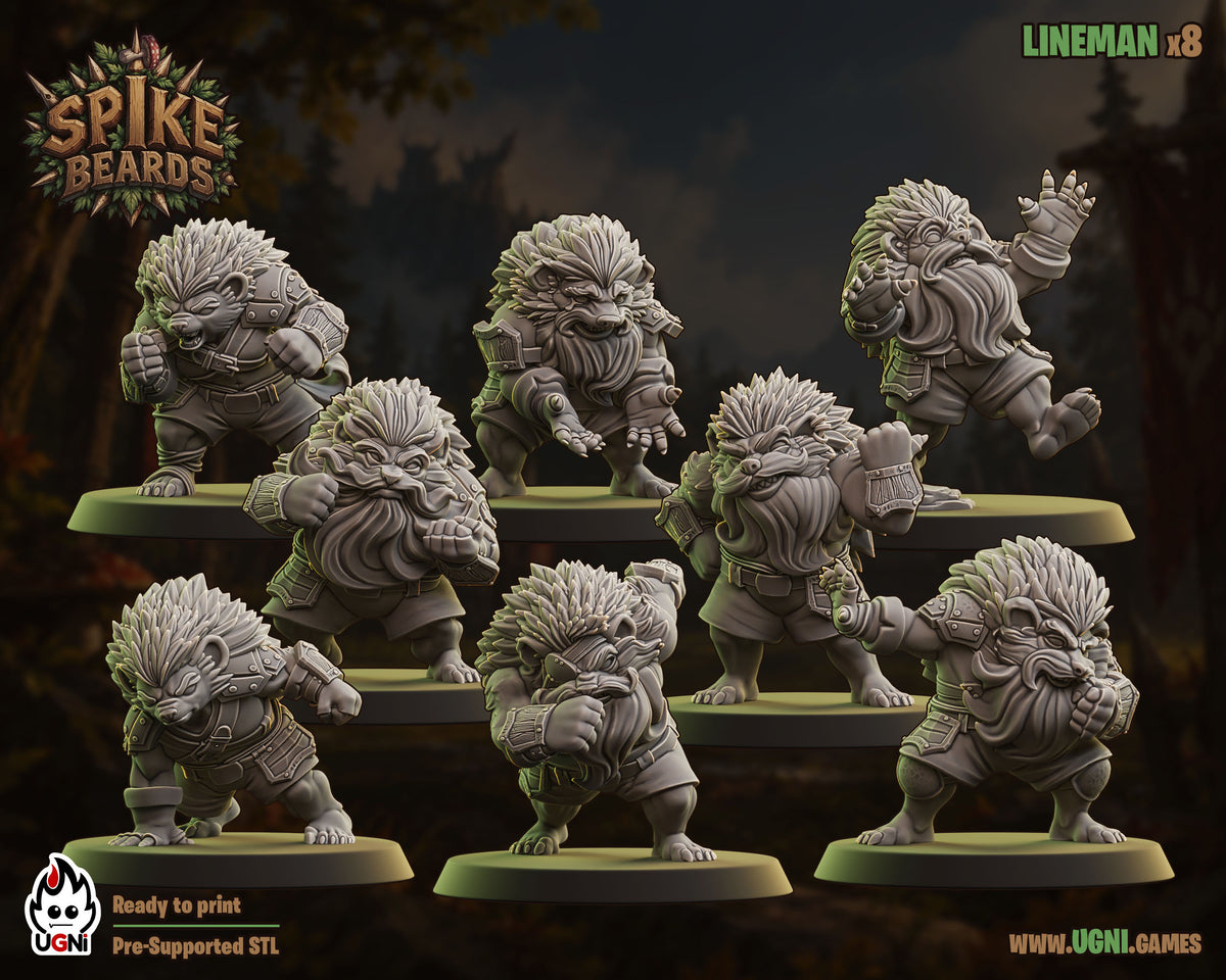 Spike Beards - Dwarven Team - Wargaming - Fantasy Football - By Ugni Miniatures